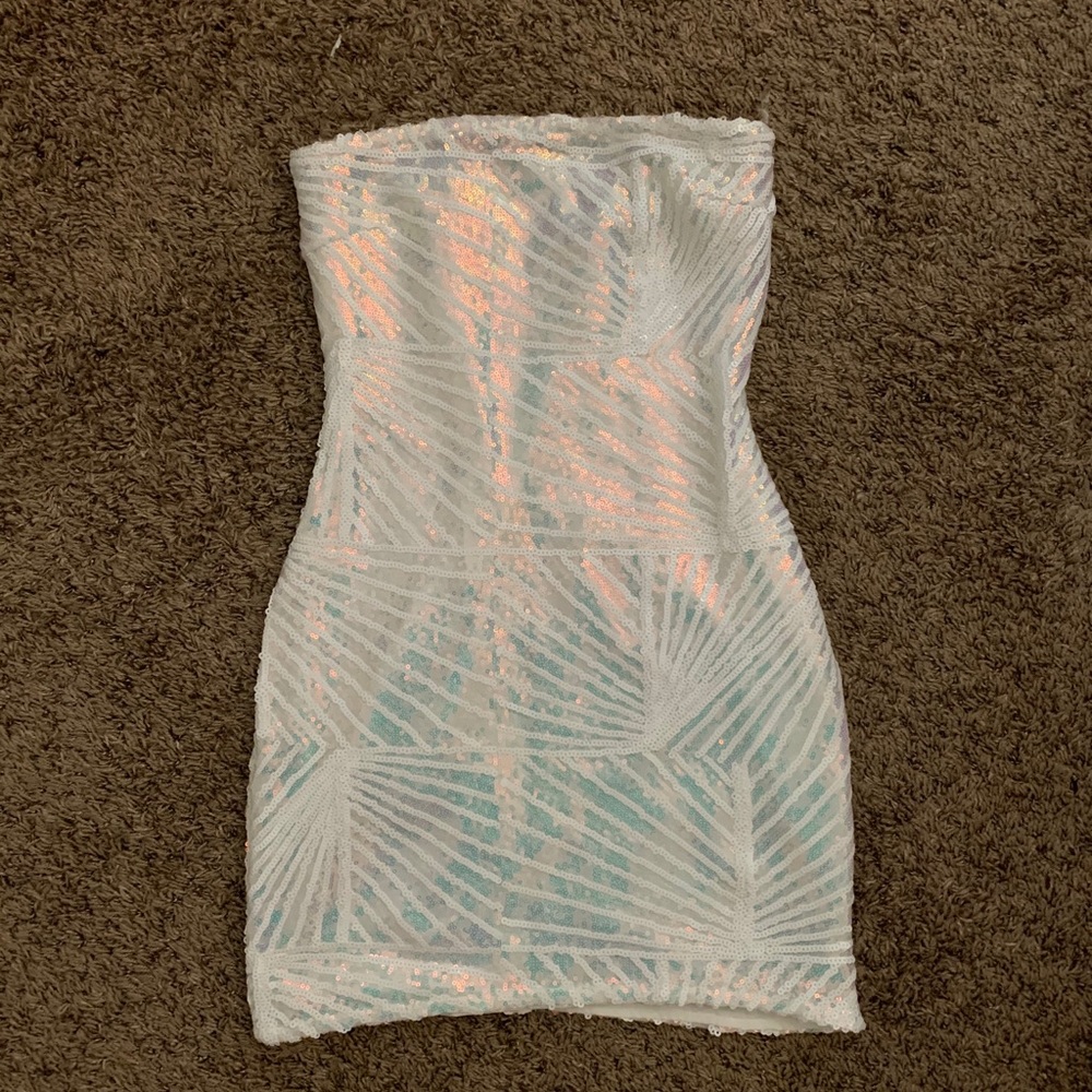 Tiger Mist White Sequin Dress